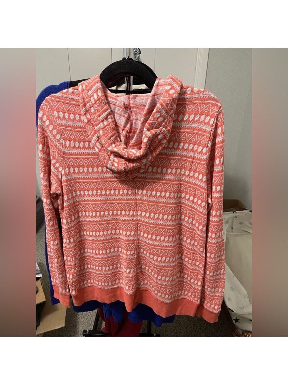 Coral Patterned Hooded Women's Top - Picture 5 of 5